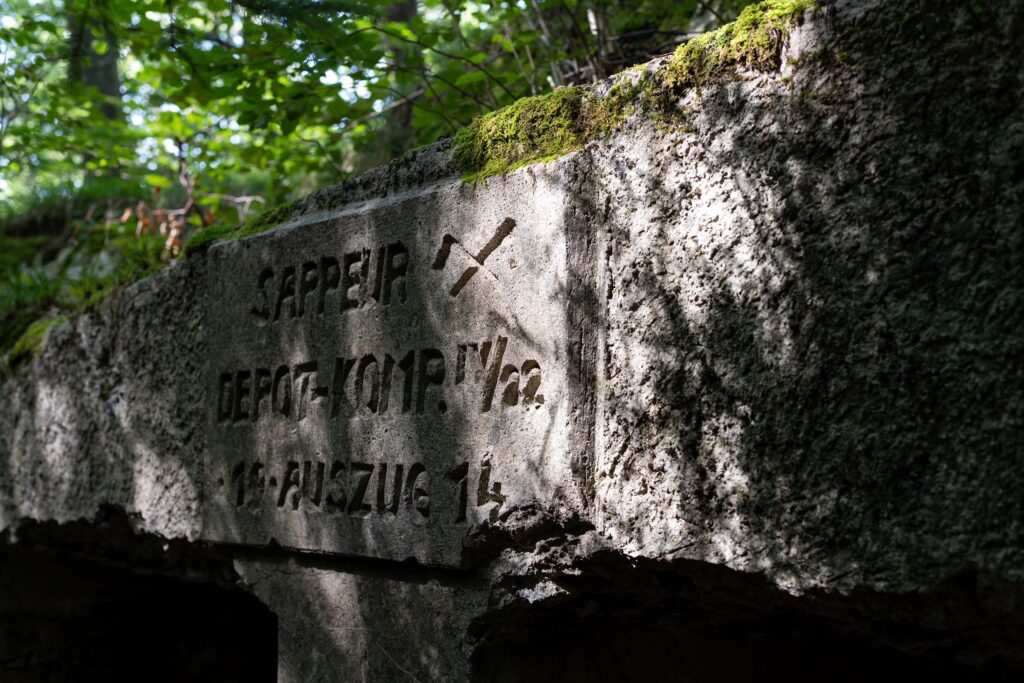 Fortifikation Hauenstein: Inschrift Sappeur Depot. (Bild: Christian Rieder, Fotograf Verein Fortifikation Hauenstein)