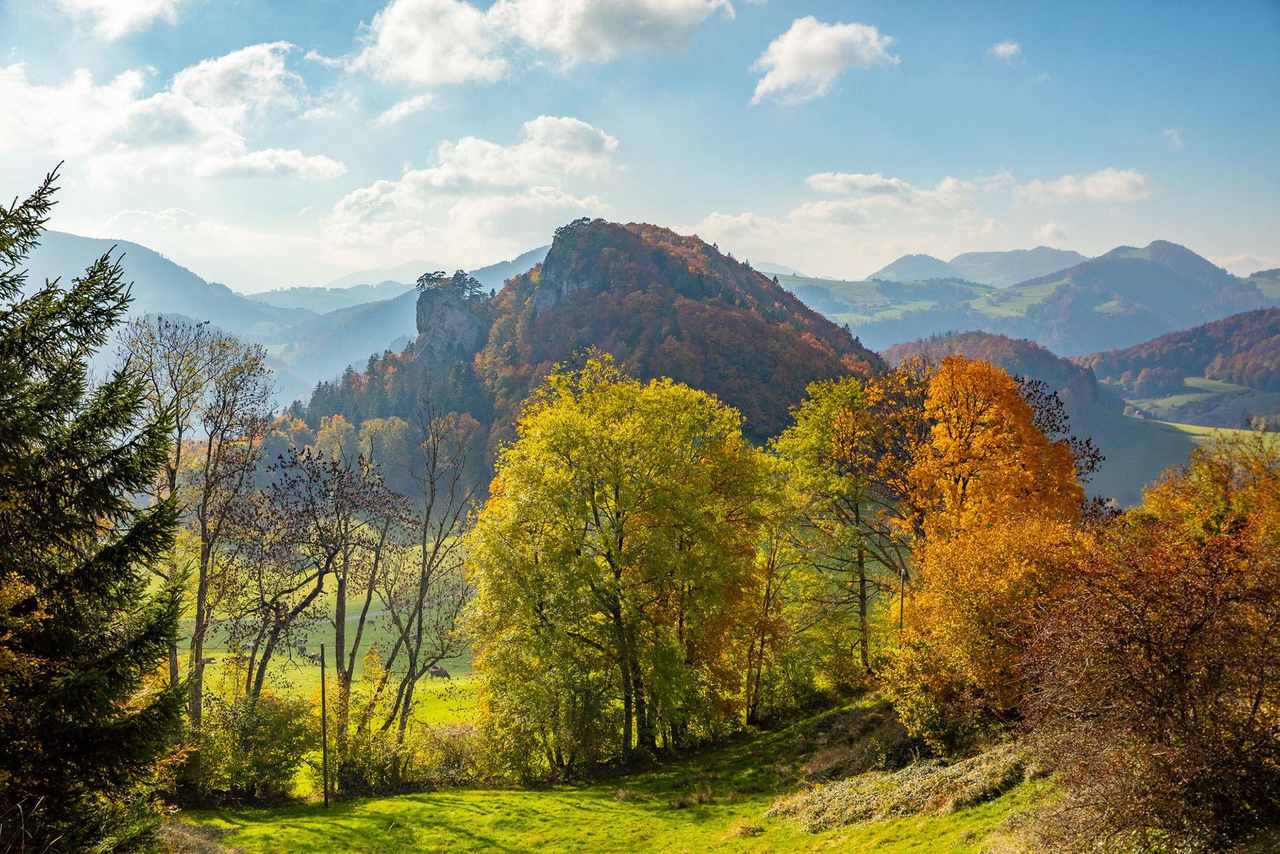 SchweizMobil-Rundweg 472 Fortifikation Hauenstein Erinnerungspfad Erster Weltkrieg Aussicht Ankeballe
